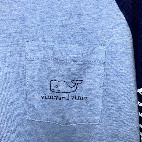 Vineyard Vines Long Sleeve Dark and Light Blue Mix - Picture 3 of 4